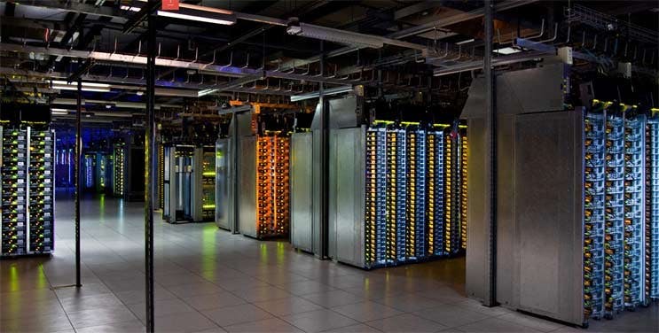Servers inside a Google data center in The Dalles, Oregon. (Photo: Google)