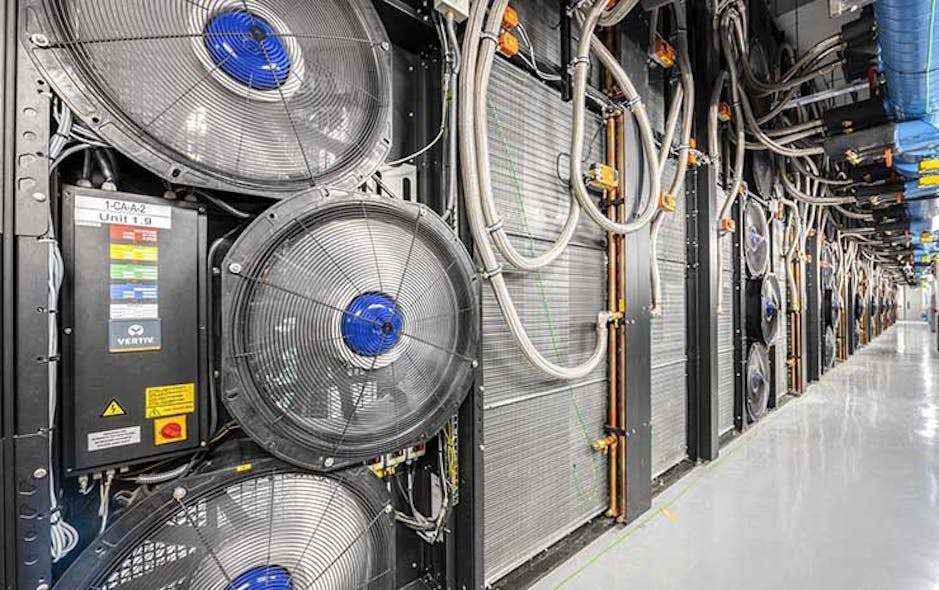 This fanwall is part of Equinix&rsquo;s approach to sustainable operations in its SG5 data center in Singapore. (Photo: Equinix)