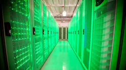 A row of high-density AI hardware within the Colovore data center in Santa Clara, California.