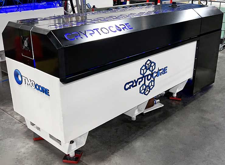 The CryptoCore immersion cooling system, one of several optimized systems from TMGcore.