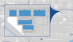 The site plan for the STACK Infrastructure PHXL2 campus in Downtown Phoenix, which will supoirt 5 buildings and 1.8 million square feet of data center development.
