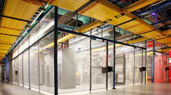 Cages and colocation equipment inside an Equinix data center.
