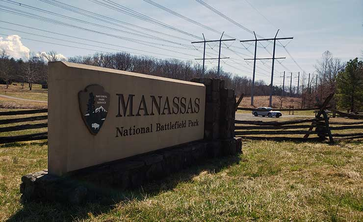 Huge power lines run through the Pageland Lane area near the Manassas National Battlefield Park. A huge data center project, the Prince William Digital Gateway, is proposed in the area.