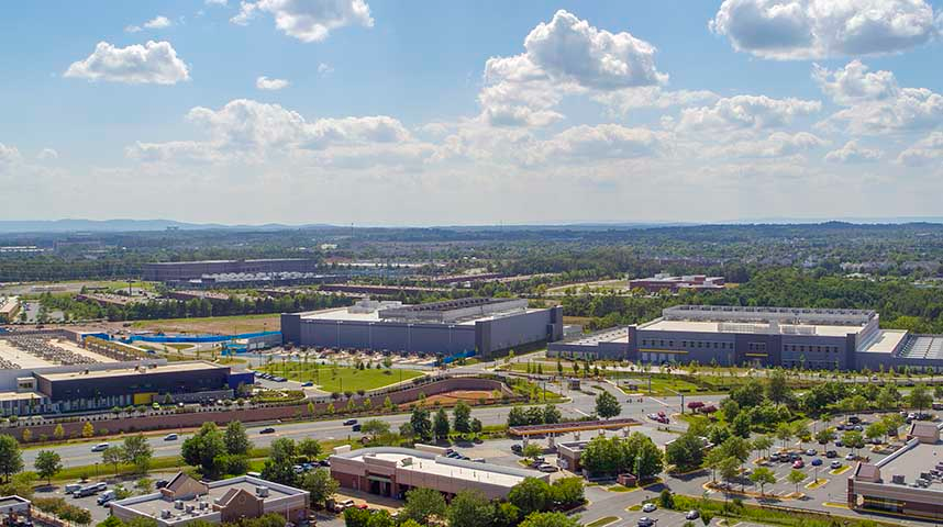 The NTT Global Data Centers Americas campus in Ashburn, Virginia's 'Data Center Alley.'