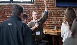 Bill Kleyman, Chairperson of the Millennial/GenZ Member Resource Group for Infrastructure Masons, takes an audience survey during the iMasons' recent leadership summit. Bill Kleyman, Chairperson of the Millennial/GenZ Member Resource Group for Infrastructure Masons, takes an audience survey during the iMasons' recent leadership summit.