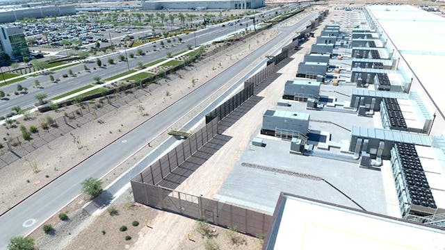 Backup generators outside a Compass Datacenters facility in Goodyear, Arizona.
