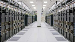 A data hall full of GPUs at the Meta Research Supercluster, an AI-focused data center.