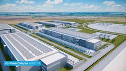 An illustration of the Austin PowerCampus planned by Skybox Datacenters and Prologis in Hutto, Texas.