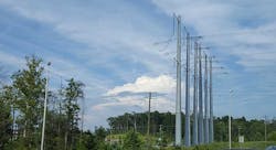 High-capacity power transmission lines in Prince William County, Virginia.