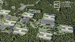 Rendering of the proposed Monarch Cloud Campus, which will use hydrogen produced using the proprietary FidelisH2 technologies from Fidelis New Energy, LLC to provide power and cooling for data centers.