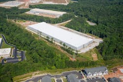 An aerial view of construction at Flexential's Atlanta-Douglasville campus. An aerial view of construction at Flexential's Atlanta-Douglasville campus.