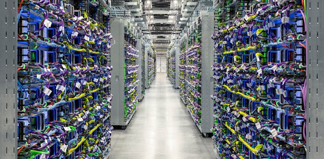 Inside a Google Cloud TPU data center.