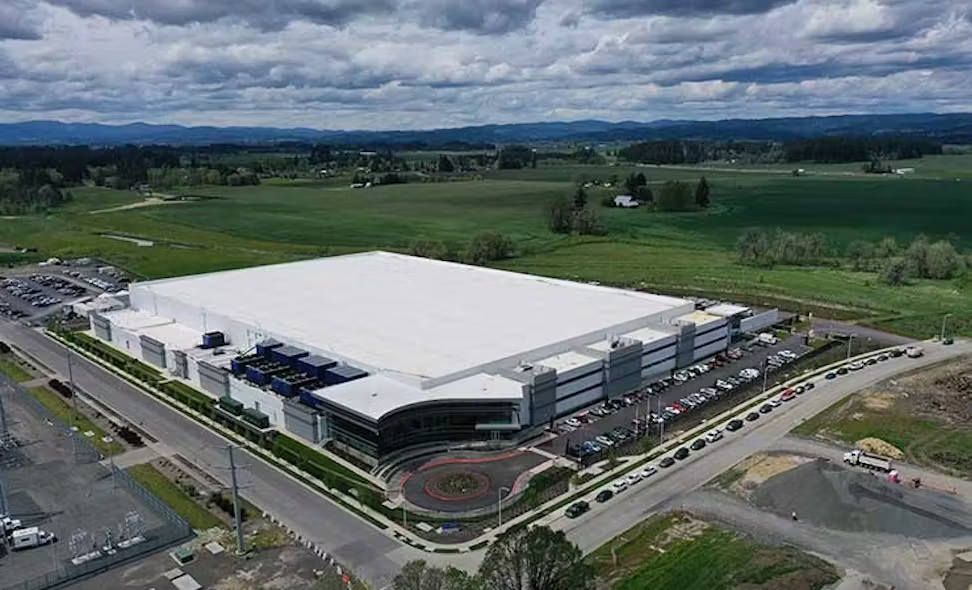An aerial view of the Flexential Hillsboro 3 data center in Oregon.