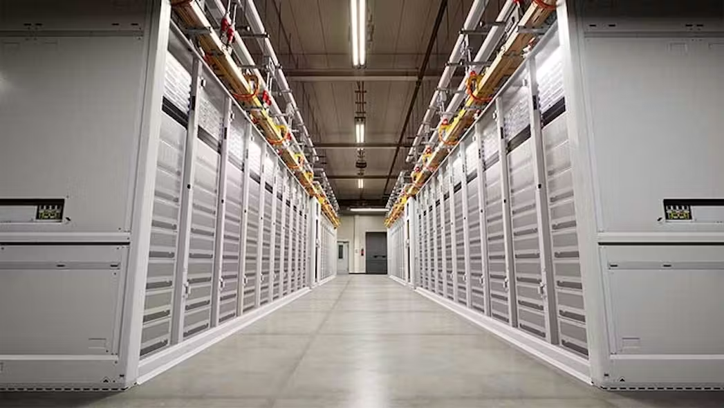 A long row of racks and servers inside a Microsoft Azure cloud data center.