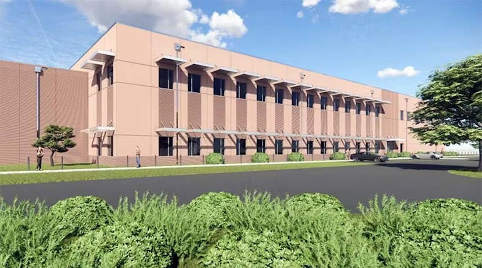 An illustration of the design of data center buildings planned for the Compass Datacenters Prince William County Campus I.