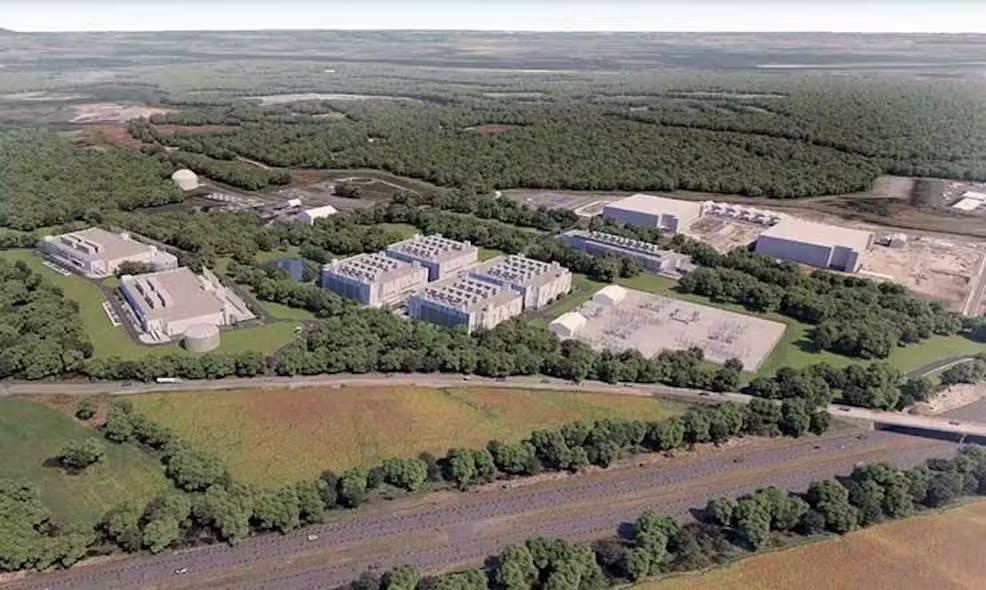 An illustration of the planned TA Realty data center campus in Leesburg in Northern Virginia's Loudoun County.