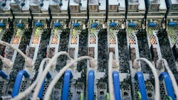 Inside a two-phase immersion cooling tank at a Microsoft data center. Inside a two-phase immersion cooling tank at a Microsoft data center.