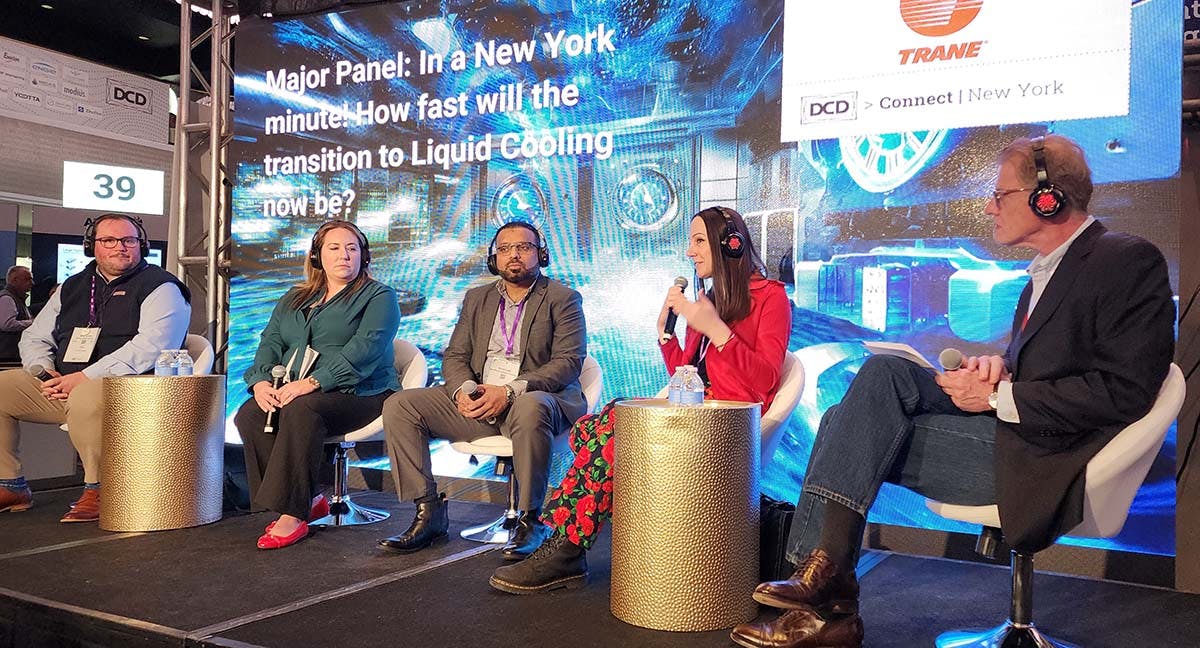 Pictured at the recent DCD Connect New York conference (left to right): Mike Licitra from Stream Data Centers; Danielle Rossi from Trane Technologies; Imran Latif of Brookhaven National Laboratory; Jacqueline Davis from Uptime Institute; Steven Worn, moderator from DataCenterDynamics.