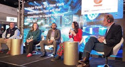 Pictured at the recent DCD Connect New York conference (left to right): Mike Licitra from Stream Data Centers; Danielle Rossi from Trane Technologies; Imran Latif of Brookhaven National Laboratory; Jacqueline Davis from Uptime Institute; Steven Worn, moderator from DataCenterDynamics. Pictured at the recent DCD Connect New York conference (left to right): Mike Licitra from Stream Data Centers; Danielle Rossi from Trane Technologies; Imran Latif of Brookhaven National Laboratory; Jacqueline Davis from Uptime Institute; Steven Worn, moderator from DataCenterDynamics.