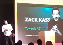 Industry futurist and visionary Zack Kass, former head of go-to-market for OpenAI, addresses the crowd at 7x24 in Orlando.