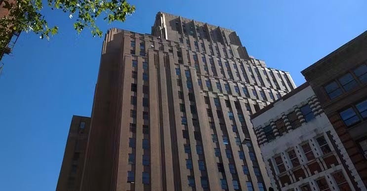 The iconic carrier hotel and telecommunications interconnection hub at 60 Hudson Street in Manhattan.