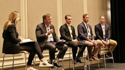 (L to R) Ali Ruckteschler, Equinix; Ralph Hunter, Orion Nuclear Energy; James Walker, Nano Nuclear Energy, Inc.; Stephen Middlekauff, Schweitzer Engineering Laboratories (SEL); Brian Gitt, Oklo (L to R) Ali Ruckteschler, Equinix; Ralph Hunter, Orion Nuclear Energy; James Walker, Nano Nuclear Energy, Inc.; Stephen Middlekauff, Schweitzer Engineering Laboratories (SEL); Brian Gitt, Oklo