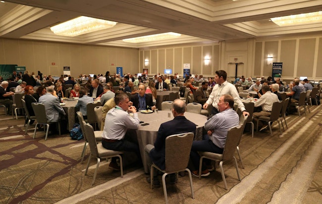 The lunchtime crowd at the Data Center Frontier Trends Summit at the Hyatt Regency Reston in Reston, Virginia, nearby Ashburn's Data Center Alley.