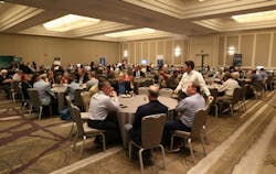 The lunchtime crowd at the Data Center Frontier Trends Summit at the Hyatt Regency Reston in Reston, Virginia, nearby Ashburn's Data Center Alley. The lunchtime crowd at the Data Center Frontier Trends Summit at the Hyatt Regency Reston in Reston, Virginia, nearby Ashburn's Data Center Alley.