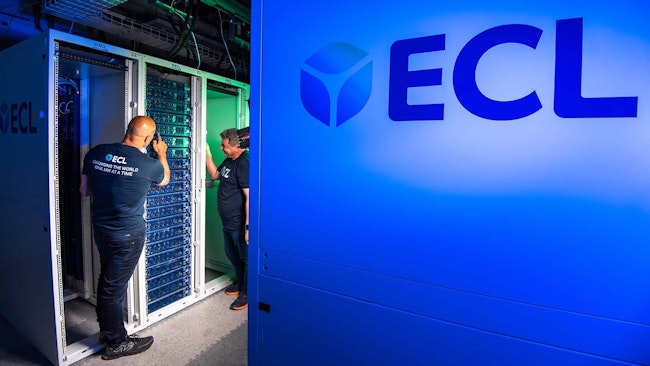 A glimpse inside ECL's MV-1 data center in Mountain View, Calif.