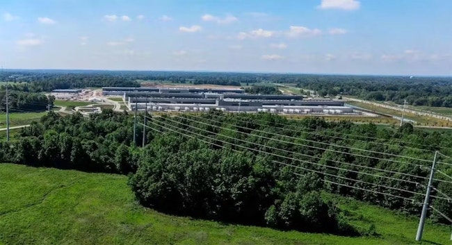 Aerial view of the Meta data center campus in New Albany, Ohio.