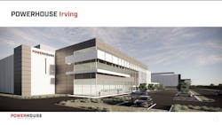 Rendering of the PowerHouse Irving data center in the Dallas-Ft. Worth Metroplex. Rendering of the PowerHouse Irving data center in the Dallas-Ft. Worth Metroplex.