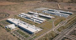 Meta's completed Mesa, AZ data center campus projection. Meta's completed Mesa, AZ data center campus projection.