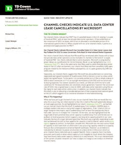 An extract from the TD Cowen Report An extract from the TD Cowen Report