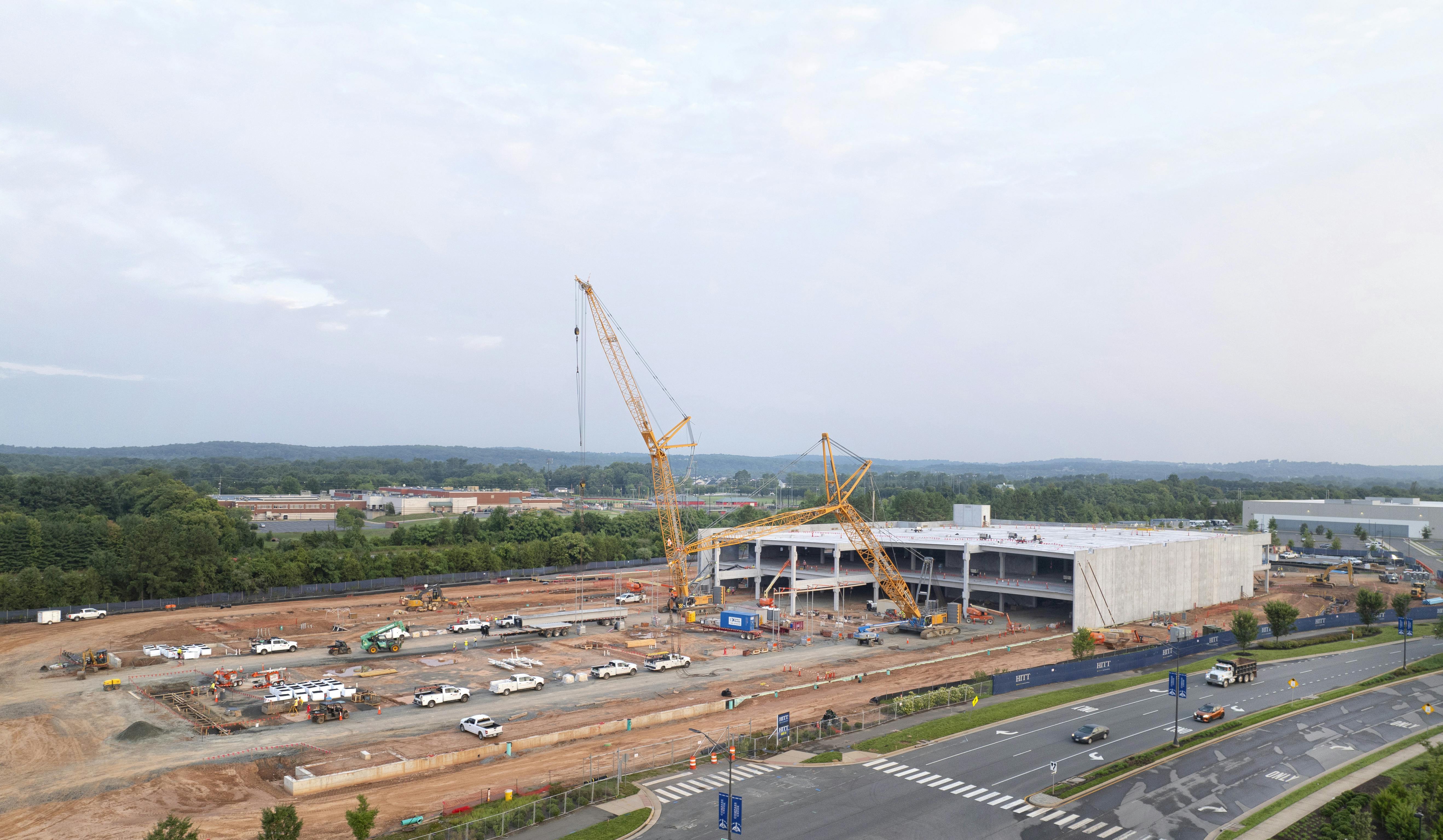 Microsoft data center under construction in Leesburg, VA August 2024