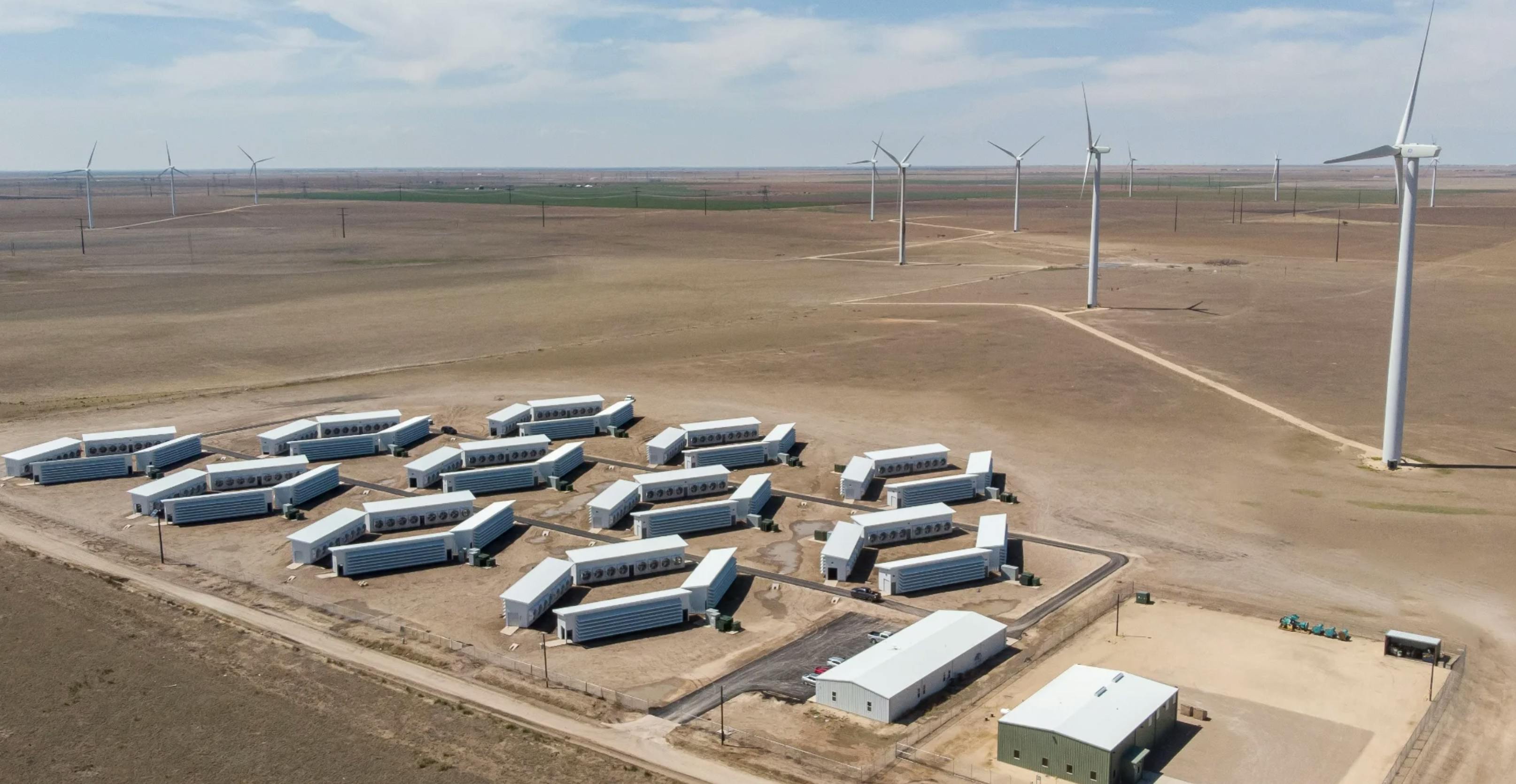 Rendering of data center colocated with wind farm