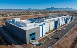 An aerial view of the NTT Global Data Center Americas PH1 facility in Mesa, Arizona. An aerial view of the NTT Global Data Center Americas PH1 facility in Mesa, Arizona.
