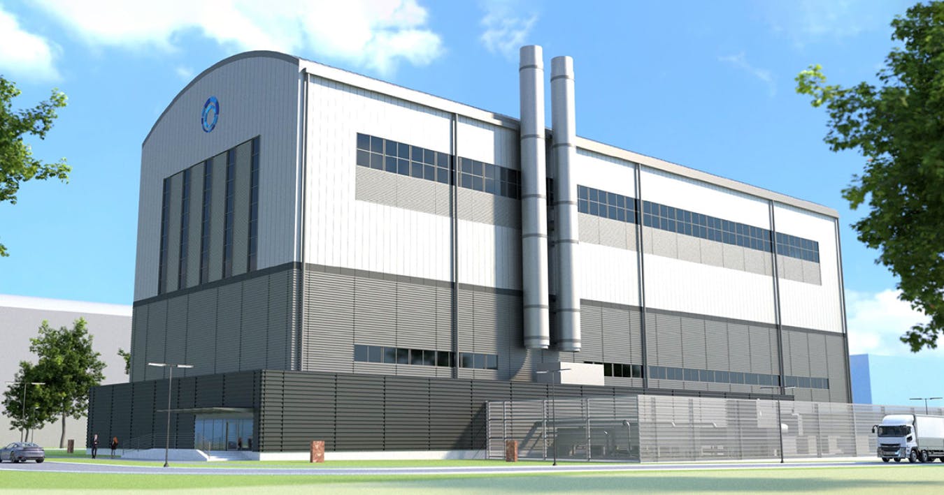 An artist rendering of Kairos Power&rsquo;s Hermes Low-Power Demonstration Reactor, now under construction in Oak Ridge, Tenn. Google is backing both Kairos and Elementl Power as part of its strategy to secure advanced nuclear energy for its growing fleet of AI-driven data centers.