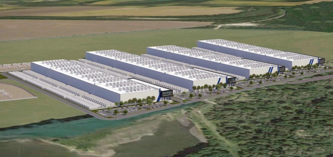 A rendering of Aligned Data Centers' planned new mega-scale AI campus in Ohio.
