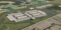 Rendering of Meta's future AI data center campus in Louisiana, which is on track to be the hyperscaler's largest, and will rely initially on significant natural gas power generation, with a look toward full future reliance on clean energy including renewables and and nuclear.