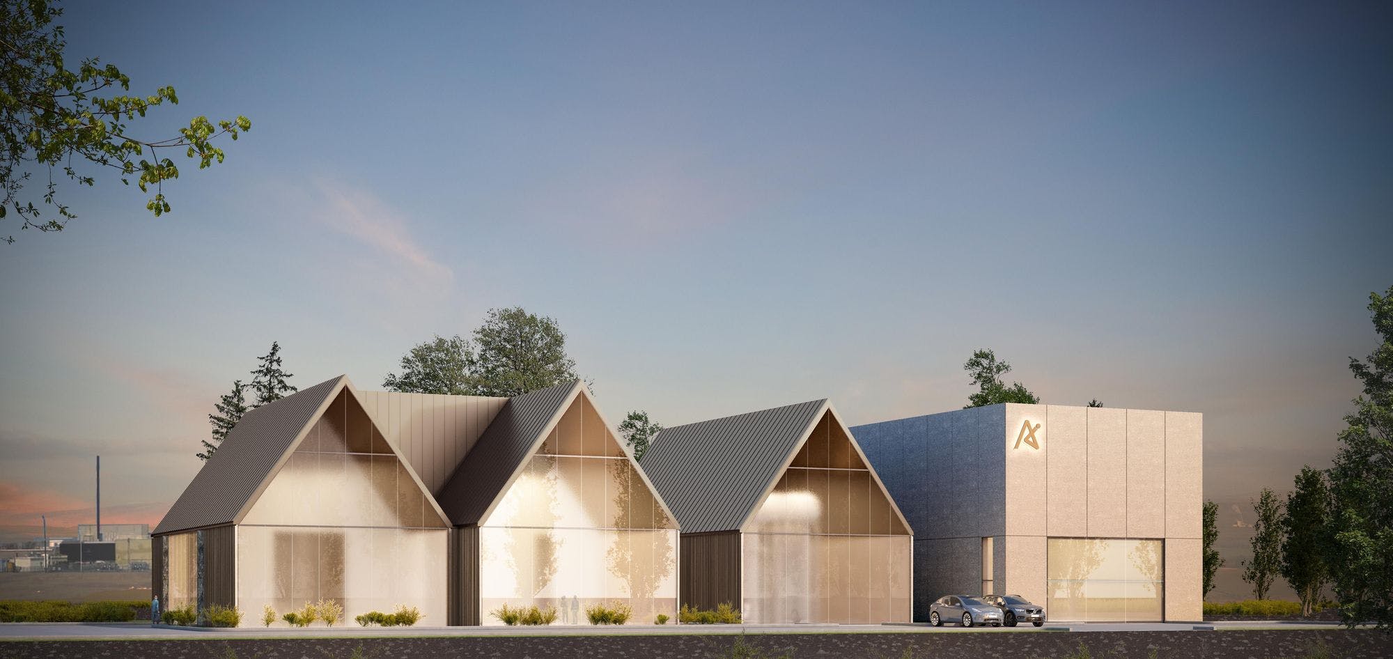 Rendering of deployed Aalo pod setup