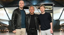 OpenAI President Greg Brockman, NVIDIA Founder and CEO Jensen Huang, and OpenAI CEO Sam Altman OpenAI President Greg Brockman, NVIDIA Founder and CEO Jensen Huang, and OpenAI CEO Sam Altman