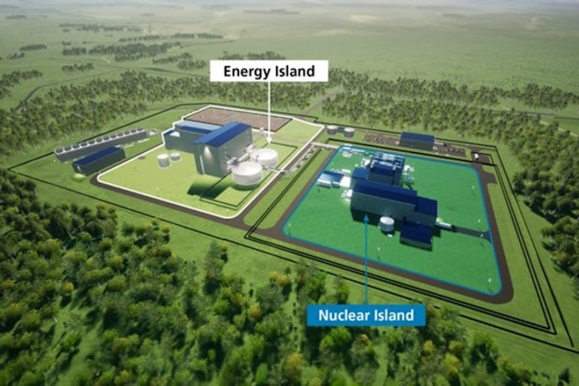 TerraPower rendering of their nuclear reactor deployment.