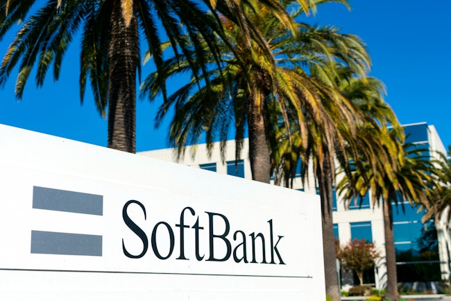 SoftBank sign at SoftBank Vision Fund headquarters in Silicon Valley.