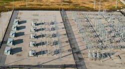 Aerial view of electrical substation for data centers in Ohio. Aerial view of electrical substation for data centers in Ohio.