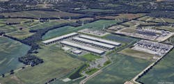An aerial rendering of Prologis' Project Mila data center in Butler County, Ohio near Cincinnati. An aerial rendering of Prologis' Project Mila data center in Butler County, Ohio near Cincinnati.
