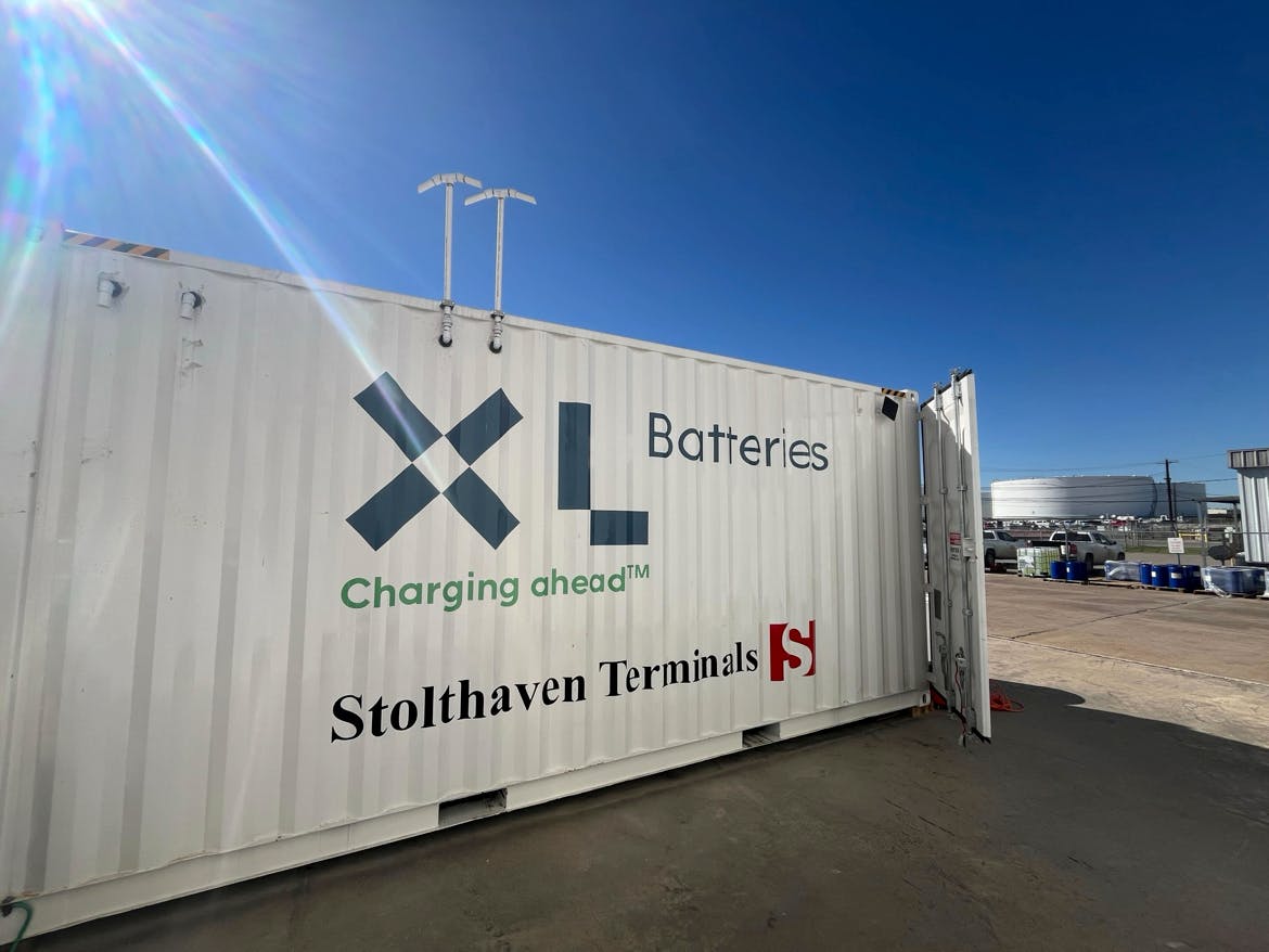 In 2025, XL Batteries commissioned its Organic Flow Battery&trade; in partnership with Stolthaven Terminals. This was the first deployment of XL's innovative long-duration energy storage (LDES) technology.