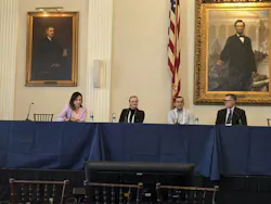 Panelists at the May 4 IMN Data Centers' Power Equity Event at the historic Union League Club in New York City. (L to R) Anastasia Istratova, Investment Partner - Fifth Wall; Cynthia Thompson, Co-Founder, Executive Chair & Chief Corporate Development Officer - CloudBurst Data Centers; (far R) Richard Hallahan, Head of Solutions Engineering - CleanArc Data Centers Panelists at the May 4 IMN Data Centers' Power Equity Event at the historic Union League Club in New York City. (L to R) Anastasia Istratova, Investment Partner - Fifth Wall; Cynthia Thompson, Co-Founder, Executive Chair & Chief Corporate Development Officer - CloudBurst Data Centers; (far R) Richard Hallahan, Head of Solutions Engineering - CleanArc Data Centers