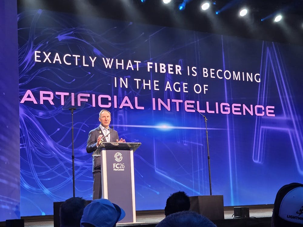 Fiber Broadband Association President and CEO Gary Bolton addresses the crowd on May 18 at Fiber Connect 26 in Orlando.