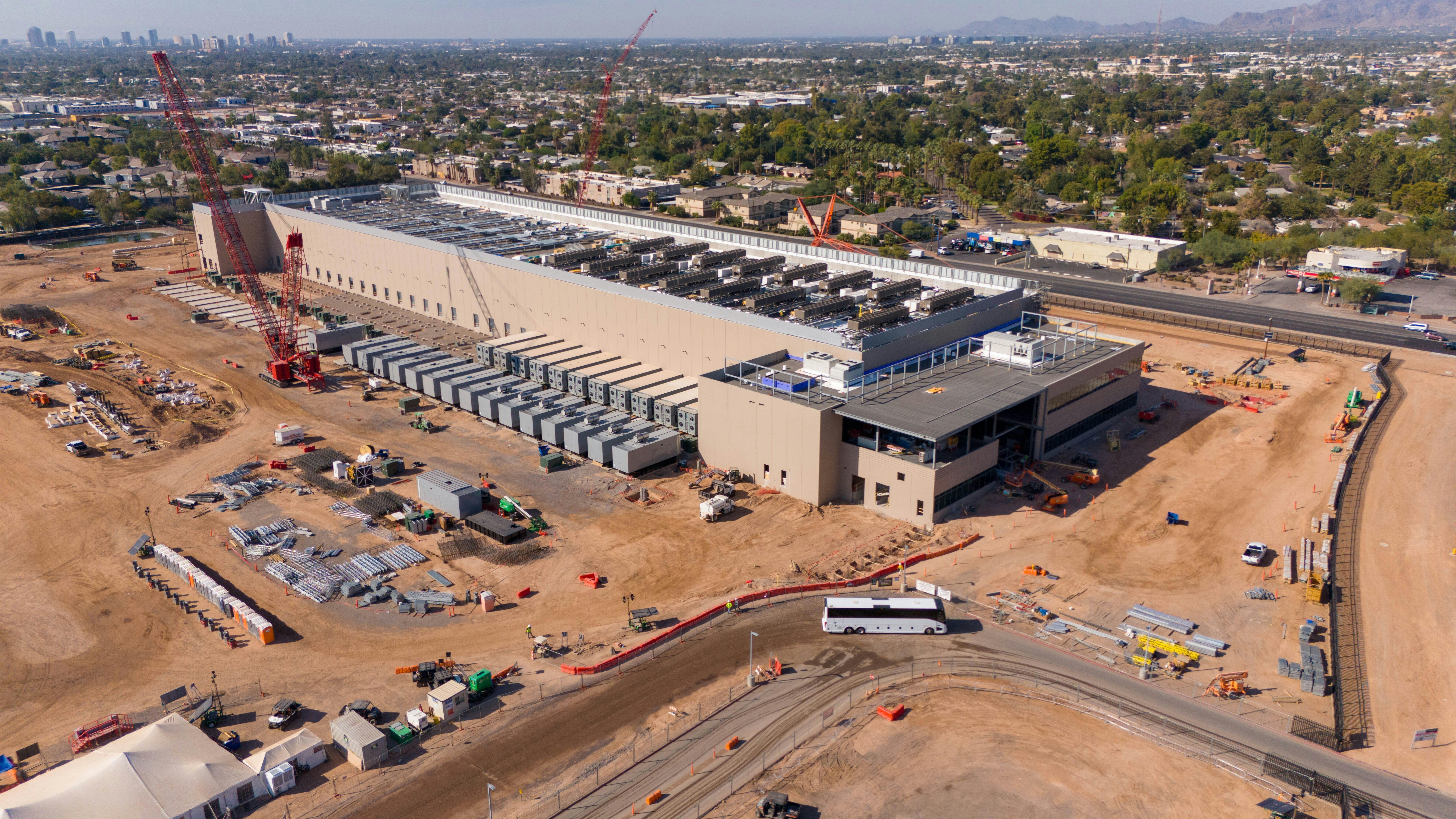 Aerial view of a QTS data center under construction in Phoenix.