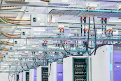 Overhead data hall infrastructure view at Terawulf's Lake Mariner campus in Barker, NY. Overhead data hall infrastructure view at Terawulf's Lake Mariner campus in Barker, NY.